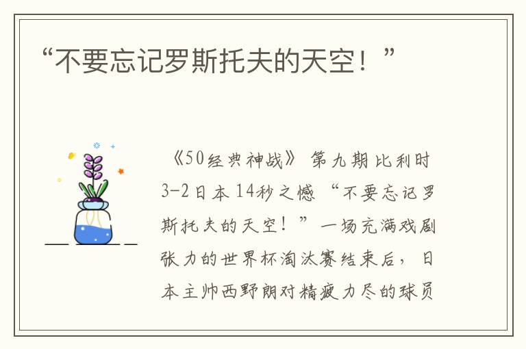 “不要忘记罗斯托夫的天空!”
