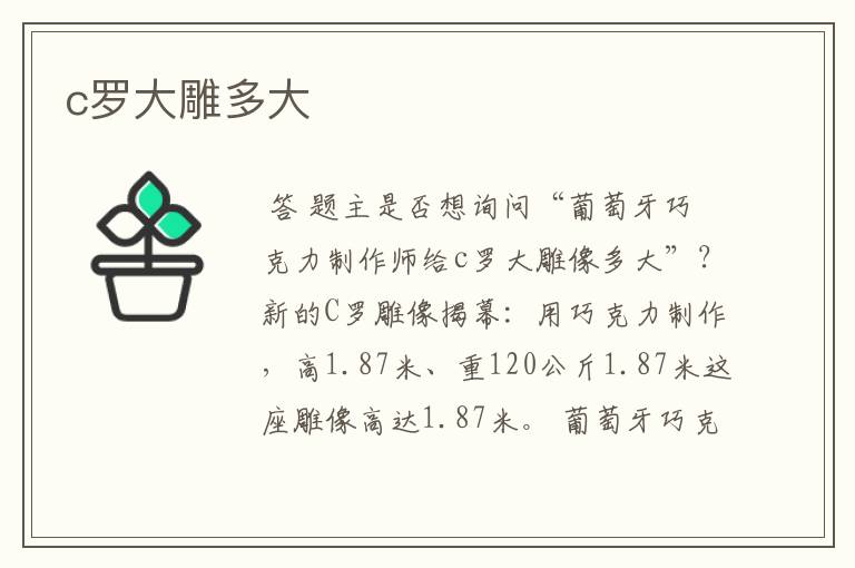 c罗大雕多大