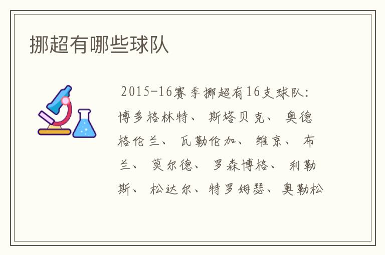 挪超有哪些球队