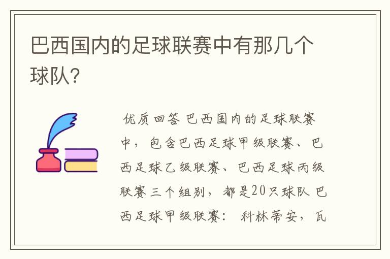 巴西国内的足球联赛中有那几个球队?