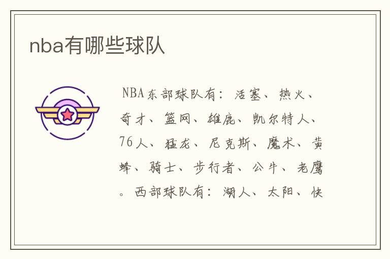 nba有哪些球队