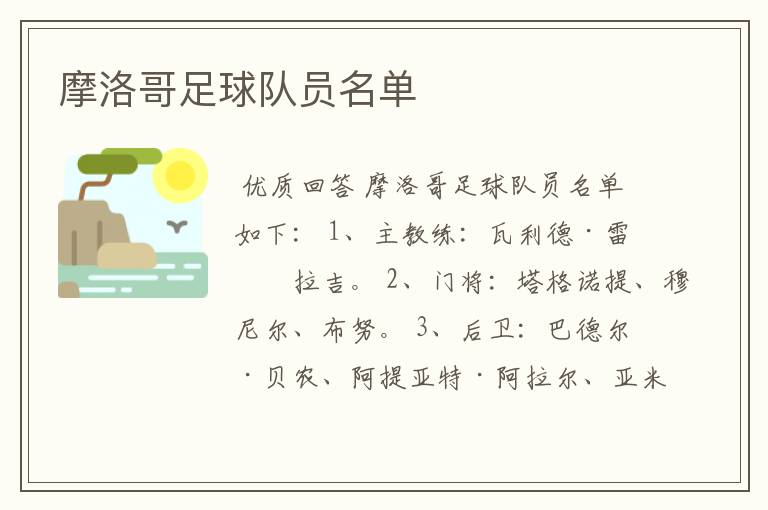 摩洛哥足球队成员