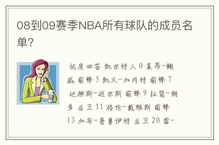 08到09赛季NBA所有球队的成员名单?