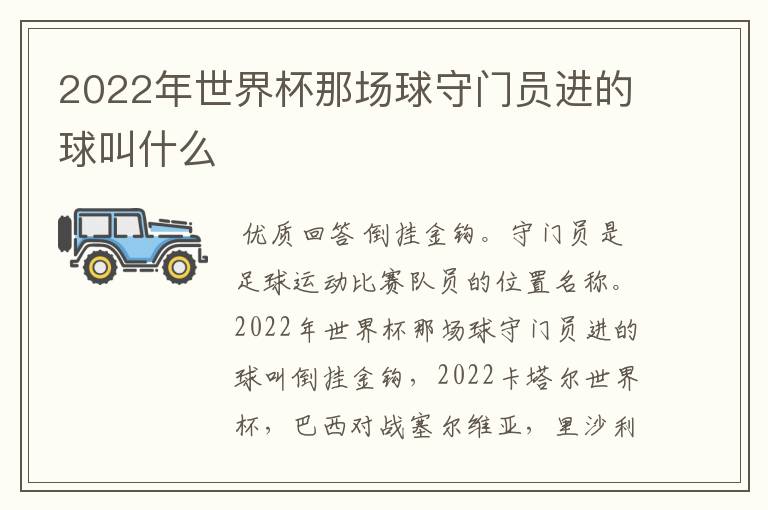 2022年世界杯那场球守门员进的球叫什么