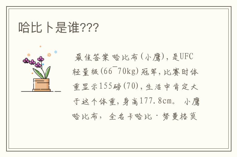哈比卜是谁???