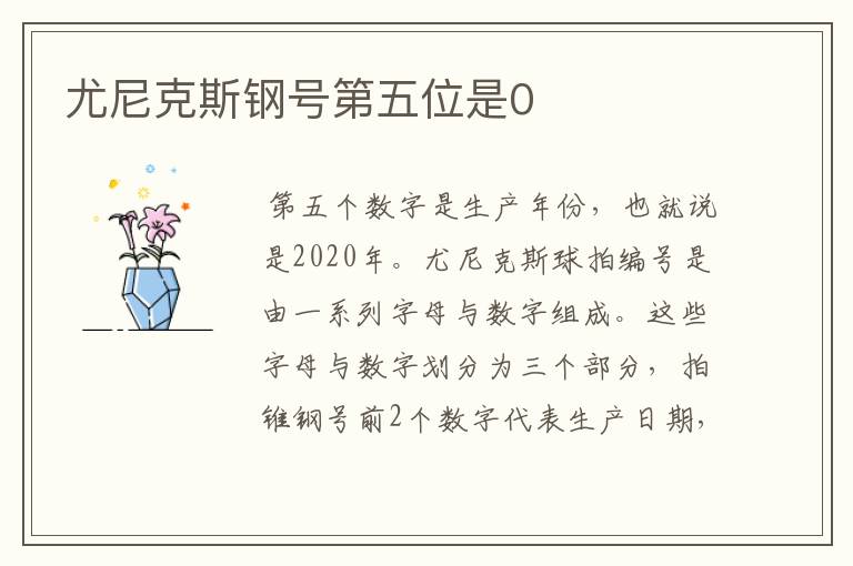 尤尼克斯钢号第五位是0