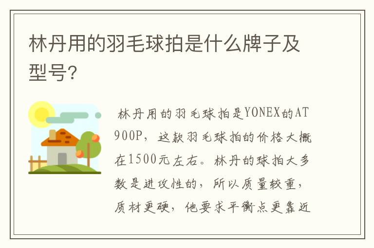 林丹用的羽毛球拍是什么牌子及型号?