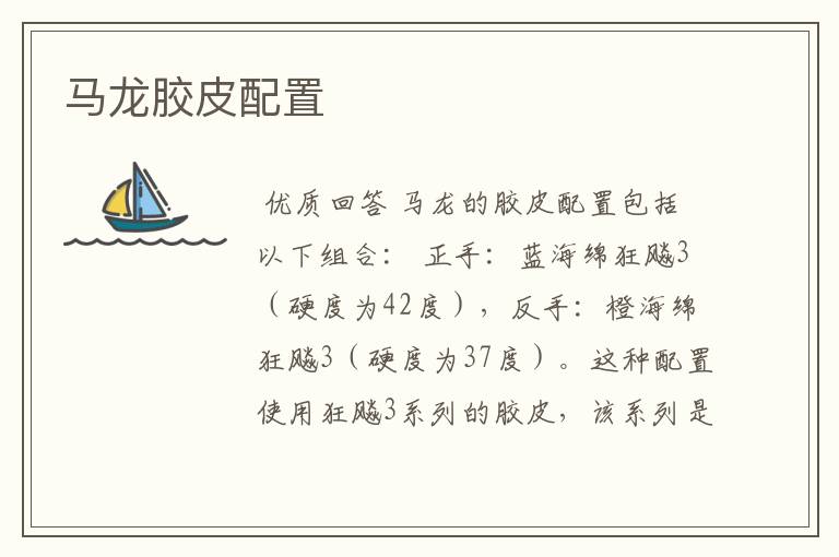 马龙胶皮配置