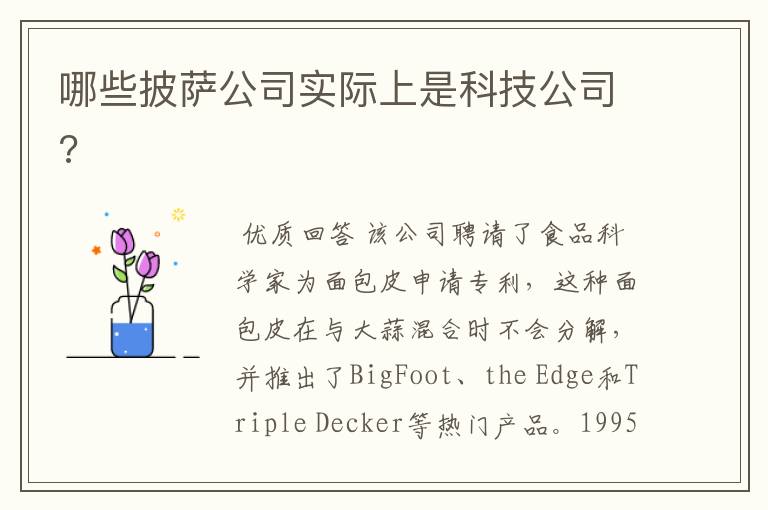 哪些披萨公司实际上是科技公司?