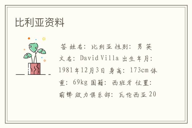 比利亚资料