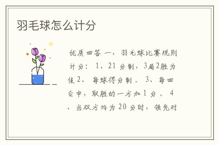 羽毛球怎么计分
