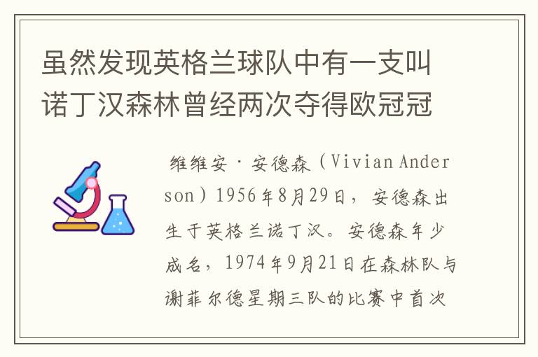 虽然发现英格兰球队中有一支叫诺丁汉森林曾经两次夺得欧冠冠军,求详询一下曾经的诺丁汉森林凭着是哪些球