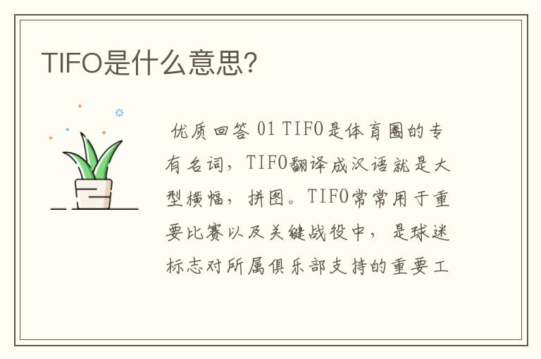 TIFO是什么意思?