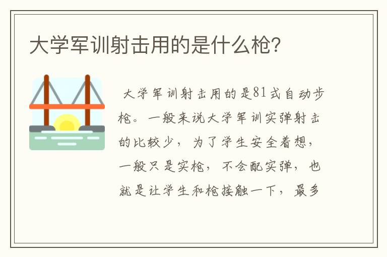 大学军训射击用的是什么枪?