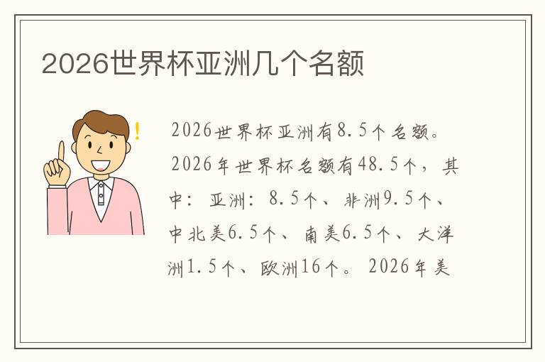 2026世界杯亚洲几个名额