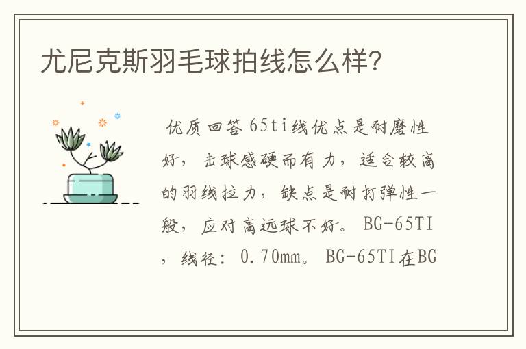 尤尼克斯羽毛球拍线怎么样?