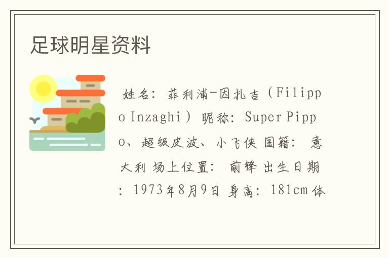 足球明星资料
