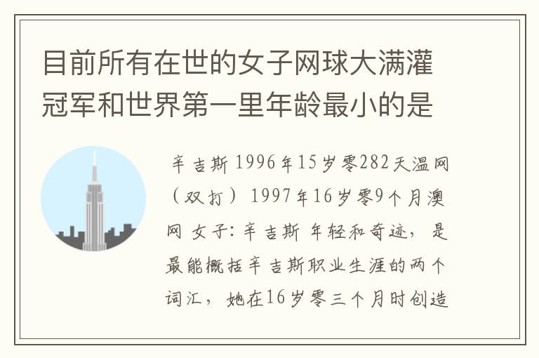 目前所有在世的女子网球大满灌冠军和世界第一里年龄最小的是谁?