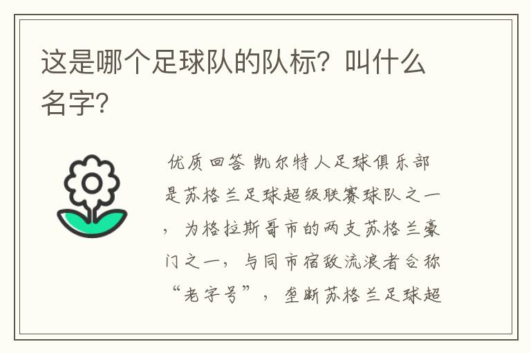 这是哪个足球队的队标?叫什么名字?