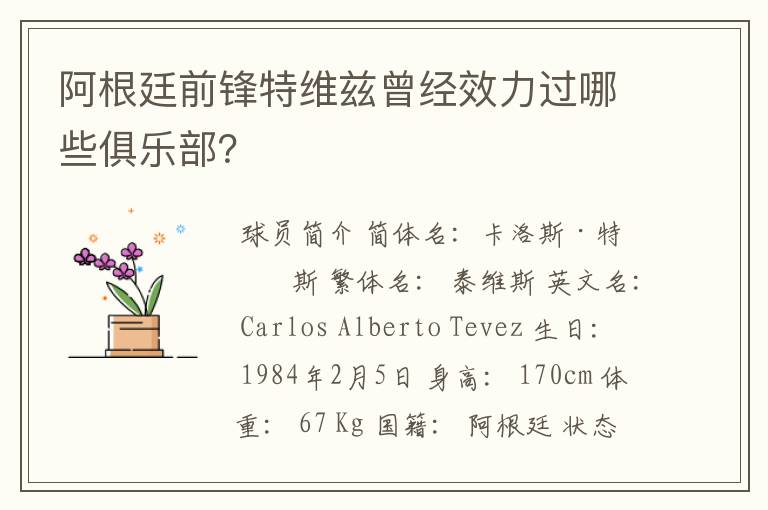 阿根廷前锋特维兹曾经效力过哪些俱乐部?