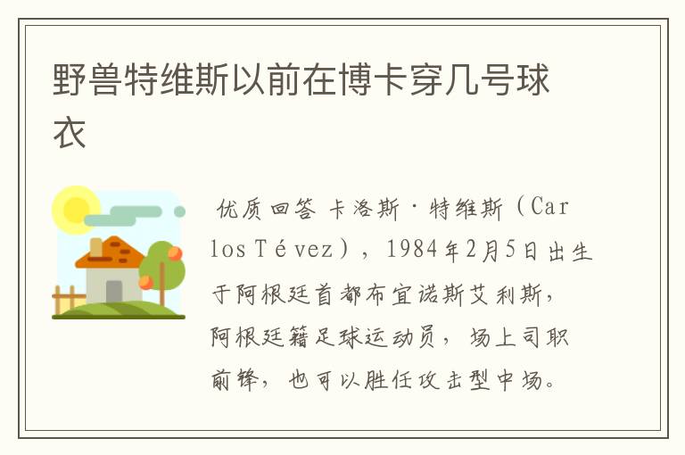 野兽特维斯以前在博卡穿几号球衣