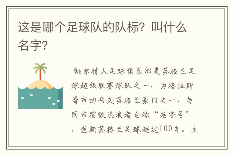 这是哪个足球队的队标?叫什么名字?