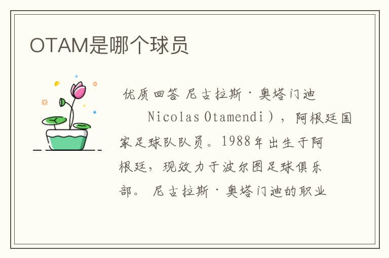 OTAM是哪个球员