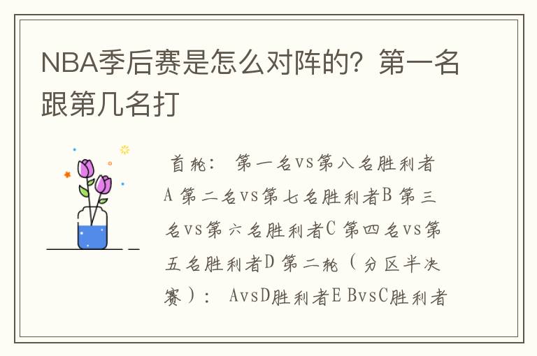 NBA季后赛是怎么对阵的?第一名跟第几名打