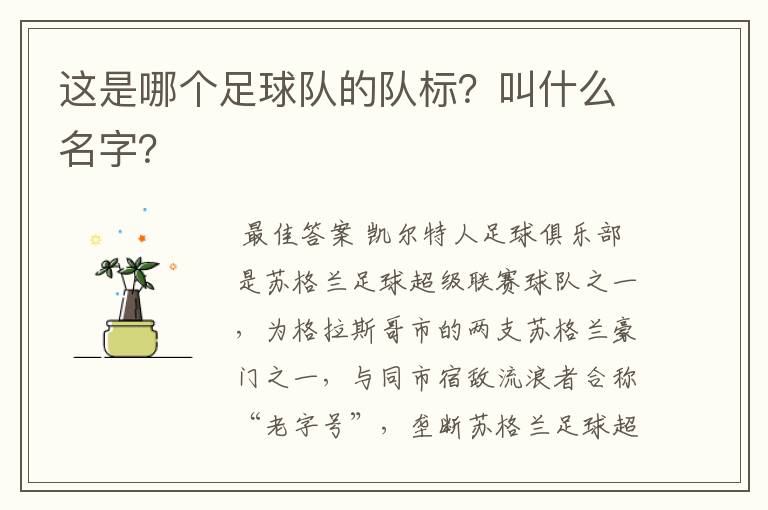 这是哪个足球队的队标?叫什么名字?