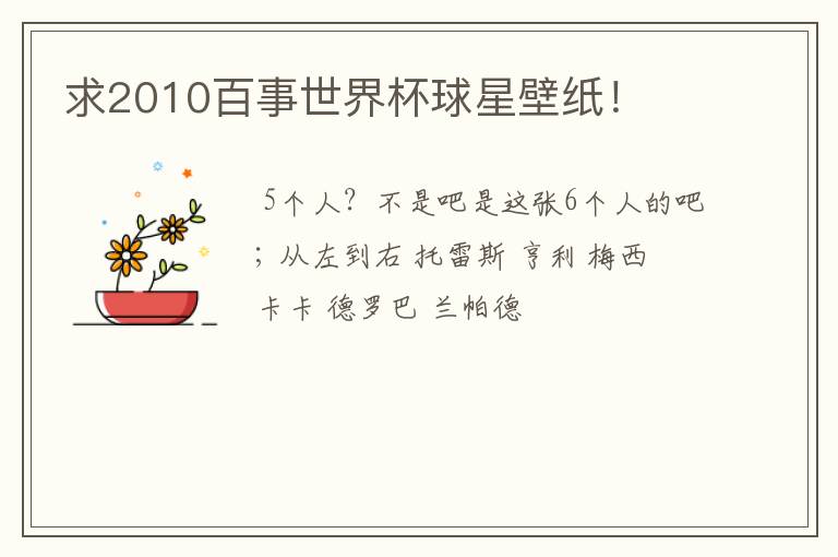 求2010百事世界杯球星壁纸!