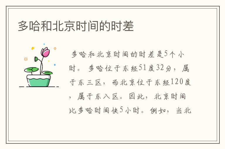 多哈和北京时间的时差
