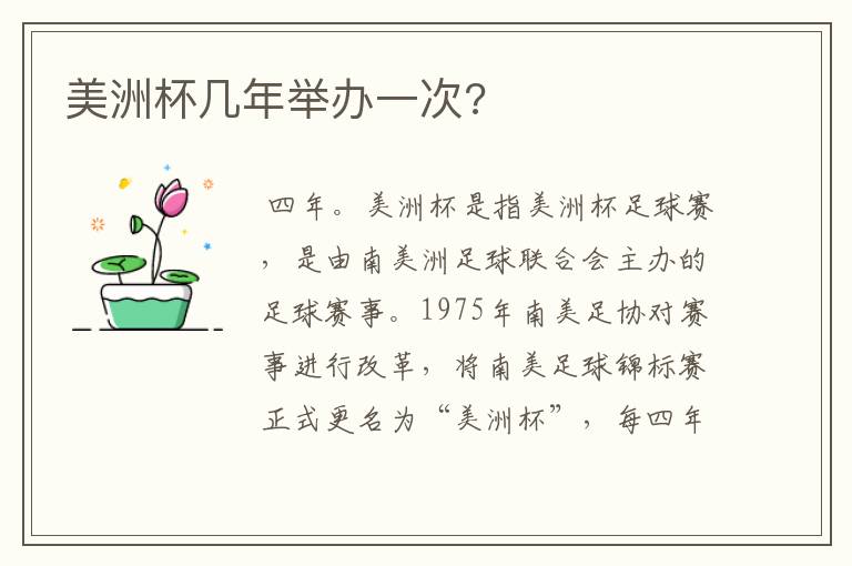 美洲杯几年举办一次?