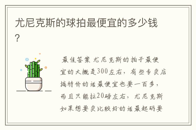 尤尼克斯的球拍最便宜的多少钱?