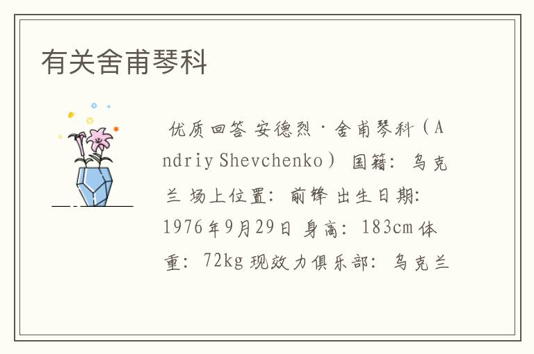 有关舍甫琴科