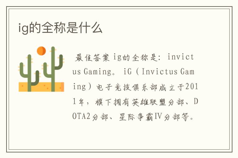 ig的全称是什么
