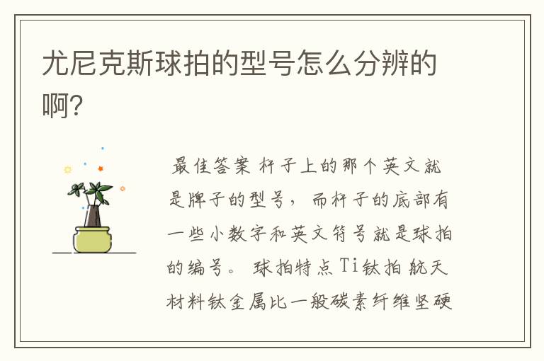 尤尼克斯球拍的型号怎么分辨的啊?
