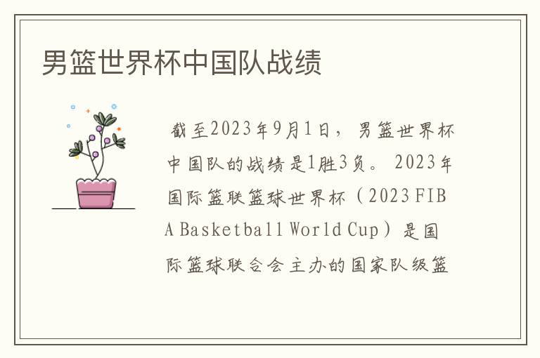 男篮世界杯中国队战绩