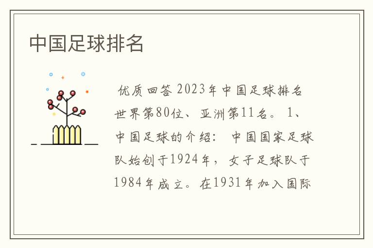 中国足球排名