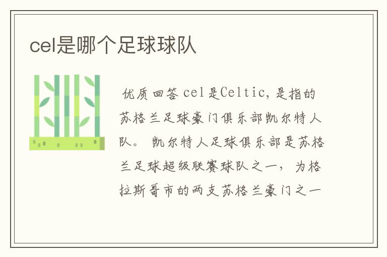 cel是哪个足球球队