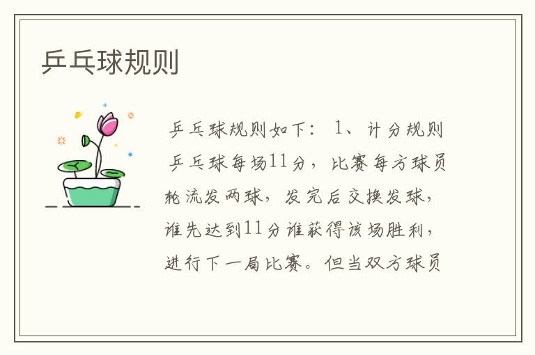 乒乓球规则