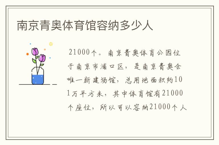 南京青奥体育馆容纳多少人