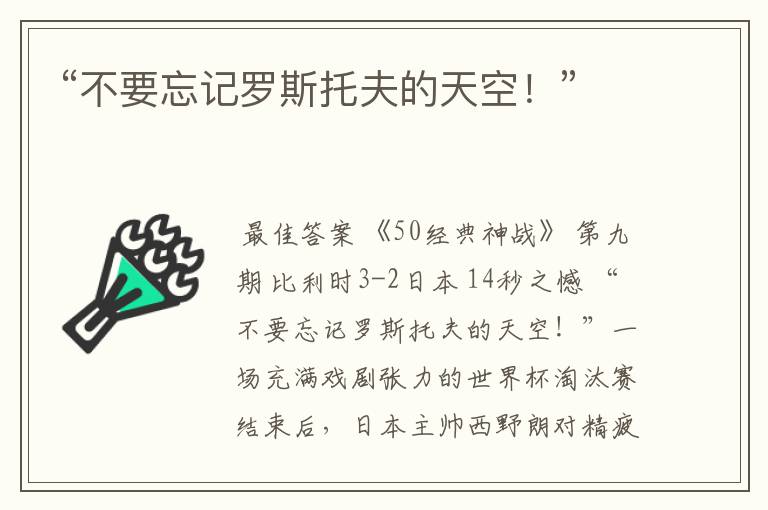 “不要忘记罗斯托夫的天空!”