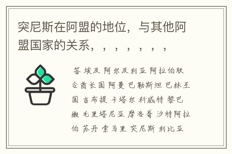 突尼斯在阿盟的地位,与其他阿盟国家的关系,,,,,,,
