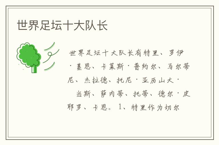 世界足坛十大队长