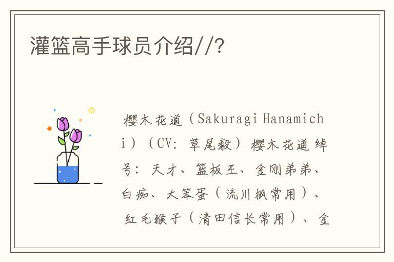灌篮高手球员介绍//?