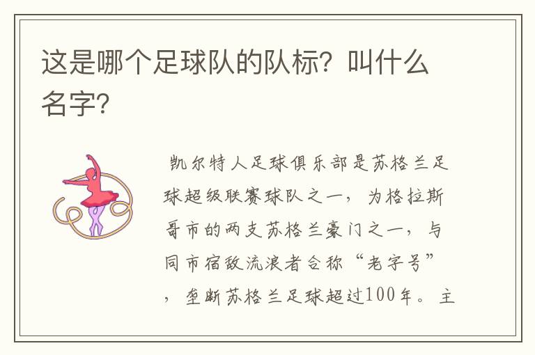 这是哪个足球队的队标?叫什么名字?