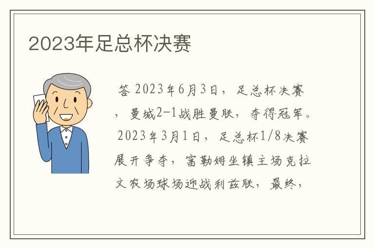 2023年足总杯决赛