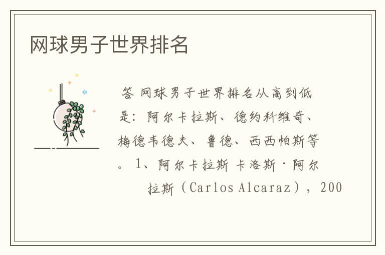 网球男子世界排名