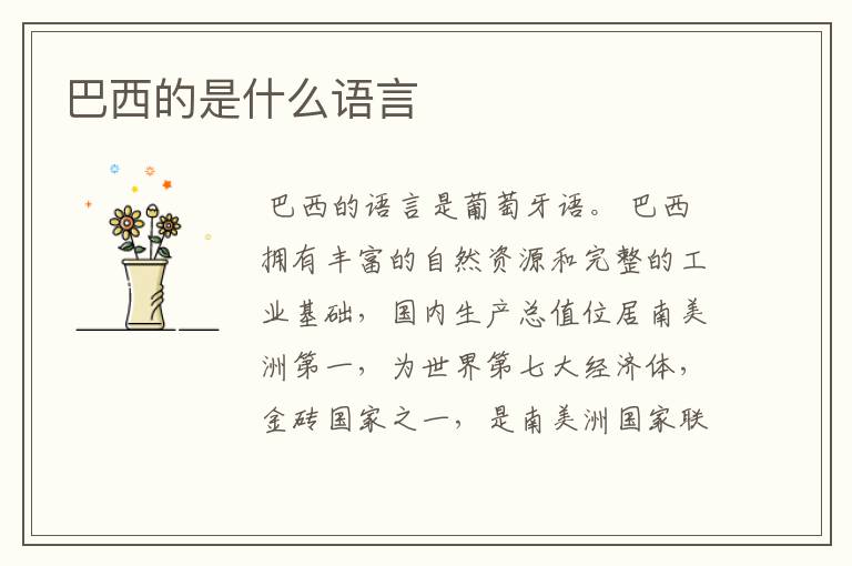 巴西的是什么语言