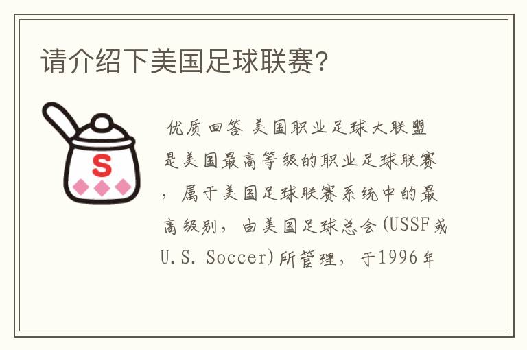 请介绍下美国足球联赛?